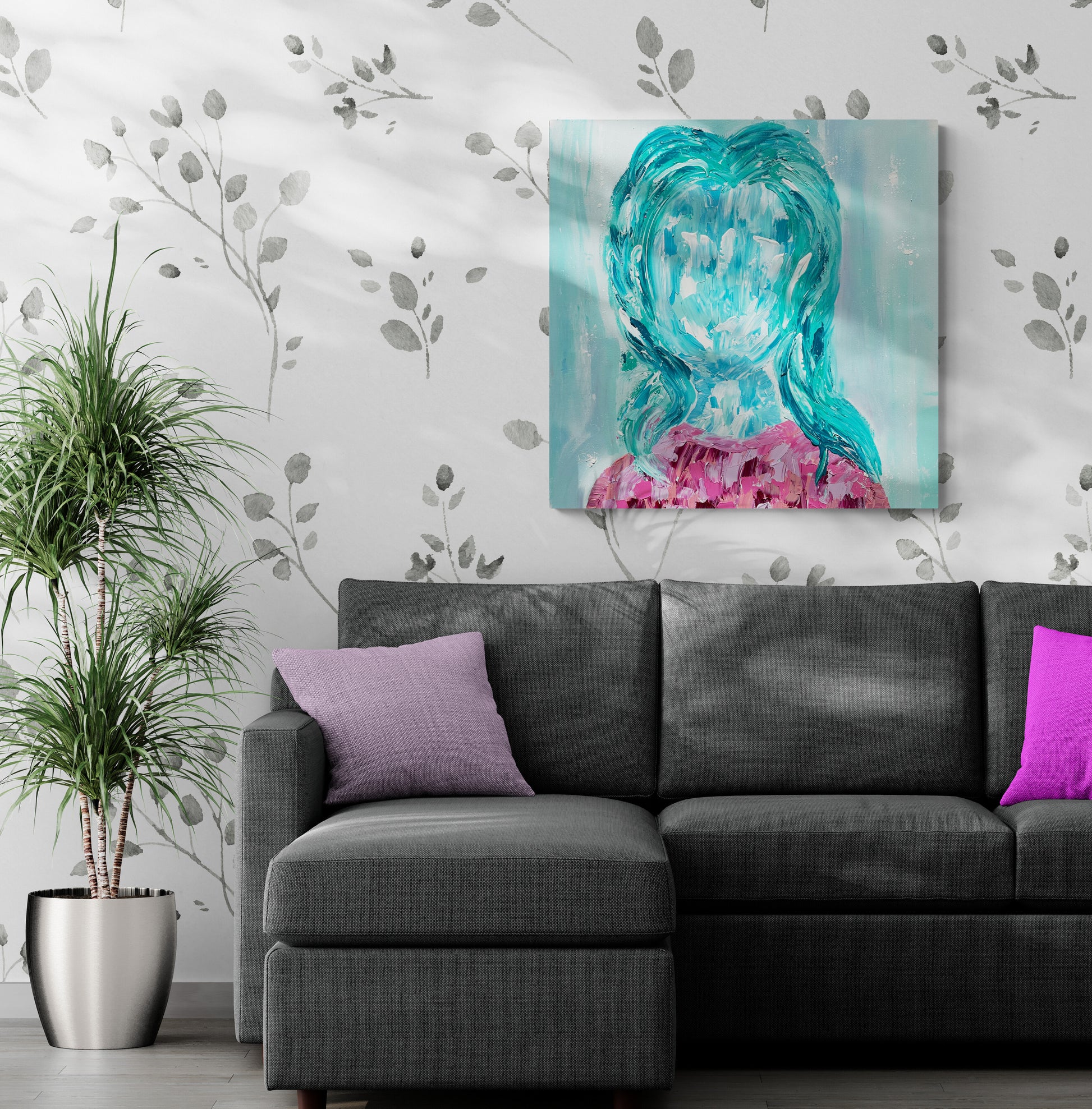 Abstract Face - Alix- Abstract Art By RIna Kazavchinski