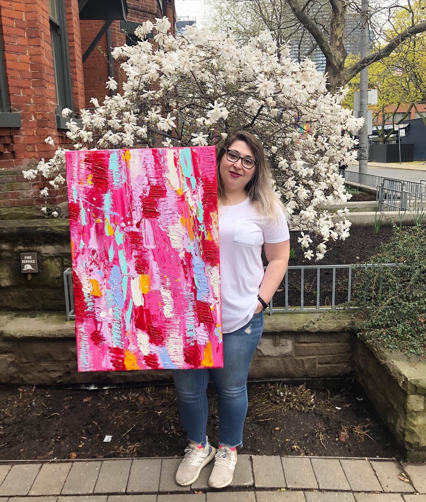 Blooming Home -  Original Abstract Painting by Canadian Abstract Artist Rina Kazavchinski