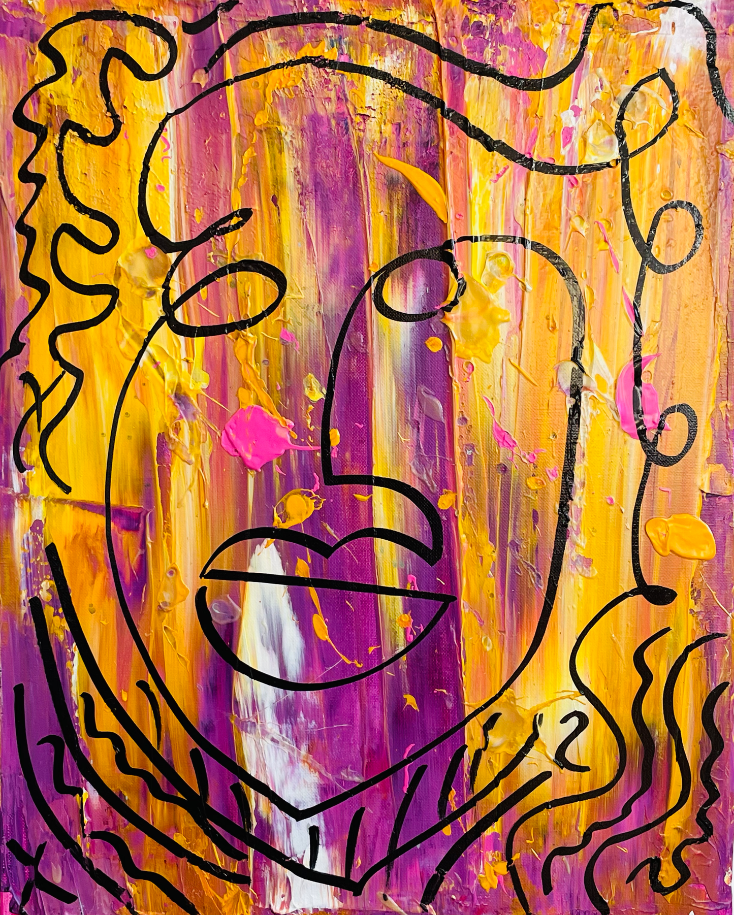 "Two Faced Cherry" - Original Acrylic Painting by Canadian Artist Rina Kazavchinski