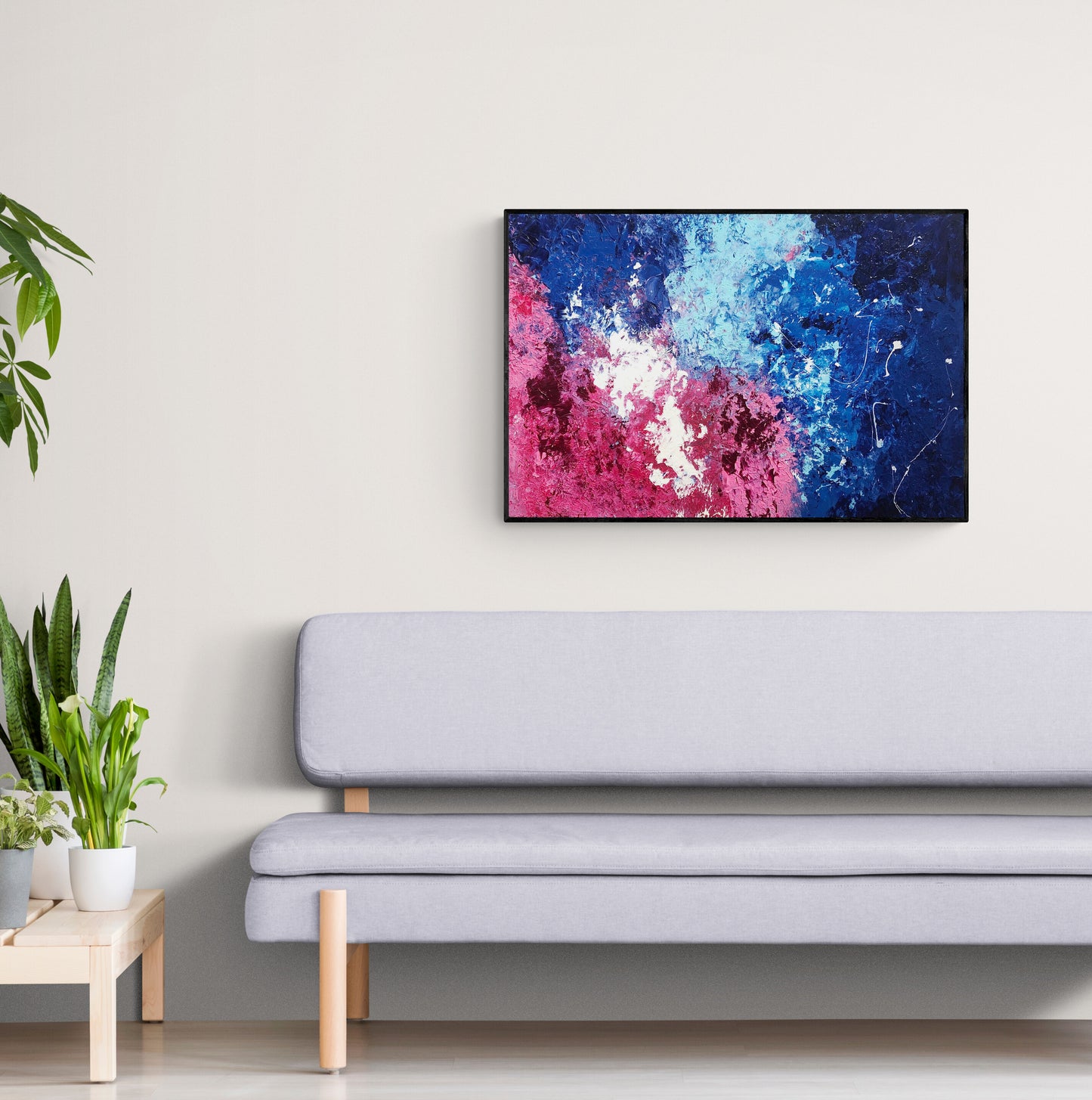 "Pink Ocean Wave" -  Original Acrylic Painting by Canadian Abstract Artist Rina Kazavchinski