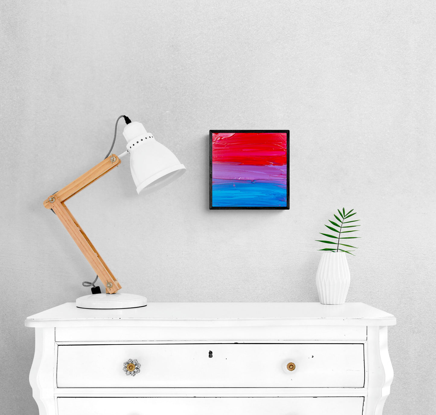 The Painted Bi Flag  - Original Acrylic Painting - Pride Queer Art - by Rina kazavchinski