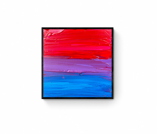 The Painted Bi Flag  - Original Acrylic Painting - Pride Queer Art - by Rina kazavchinski