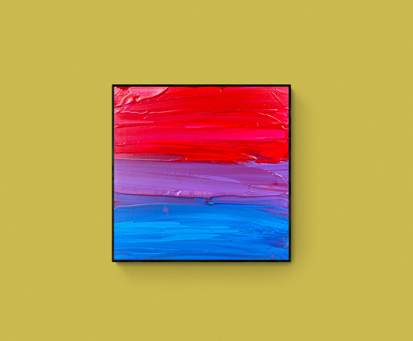 The Painted Bi Flag  - Original Acrylic Painting - Pride Queer Art - by Rina kazavchinski