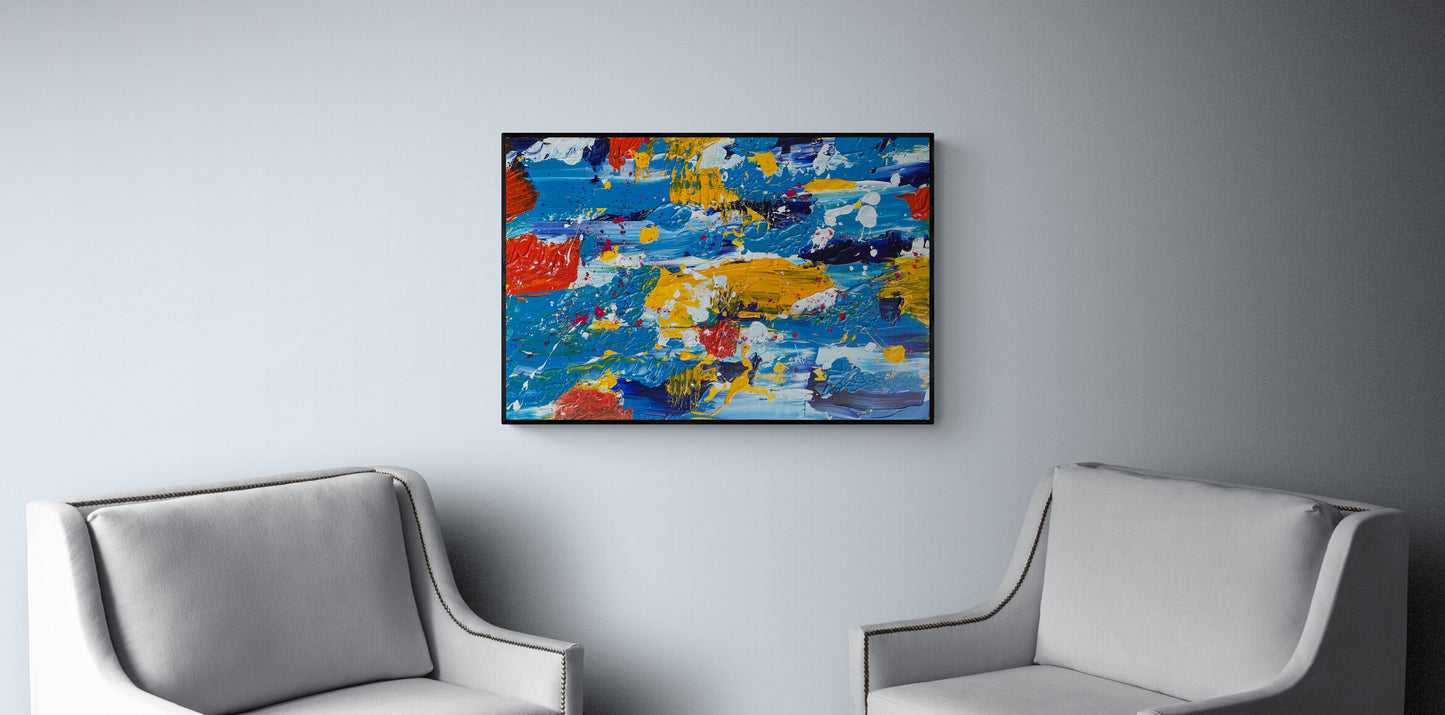 Tropical Air -  Original Acrylic Painting by Canadian Abstract Artist Rina Kazavchinski