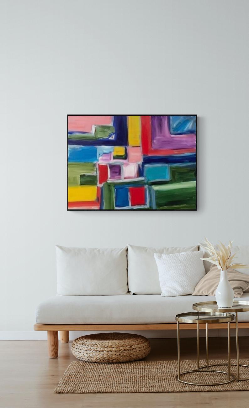 Pride Painting Art, Large Painting, Christmas Gift, LGBTQ+ Painting, Queer Gay Lesbian Art, Hand Painted Pride Flag, Rainbow Art, Gay Gift