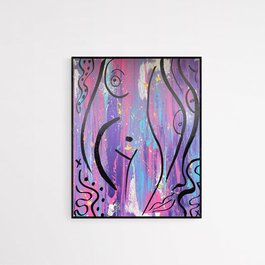 Nude Abstract Art "The Bi Eye" - Original Acrylic Painting by Canadian Artist Rina Kazavchinski