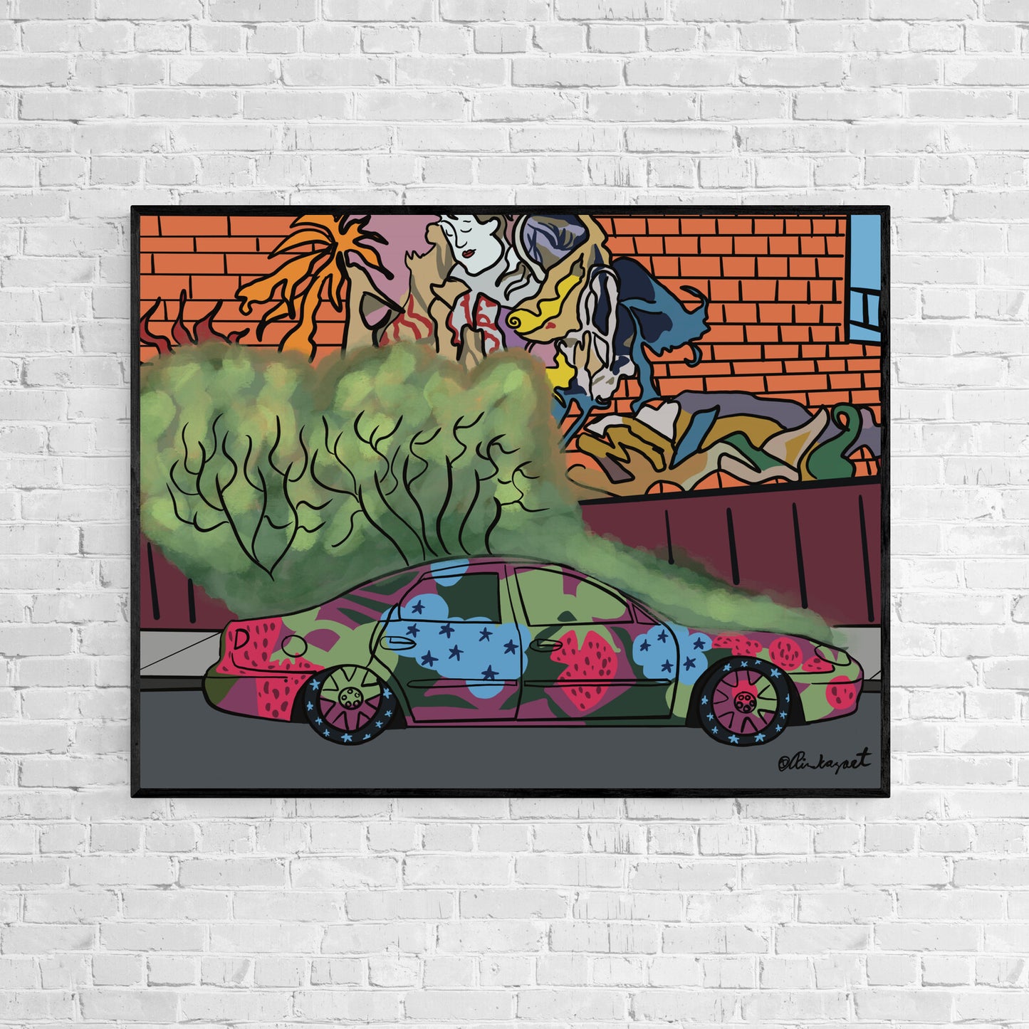 Kensington Market Toronto Car  - Art Print Giclée by Rina Kazavchinski