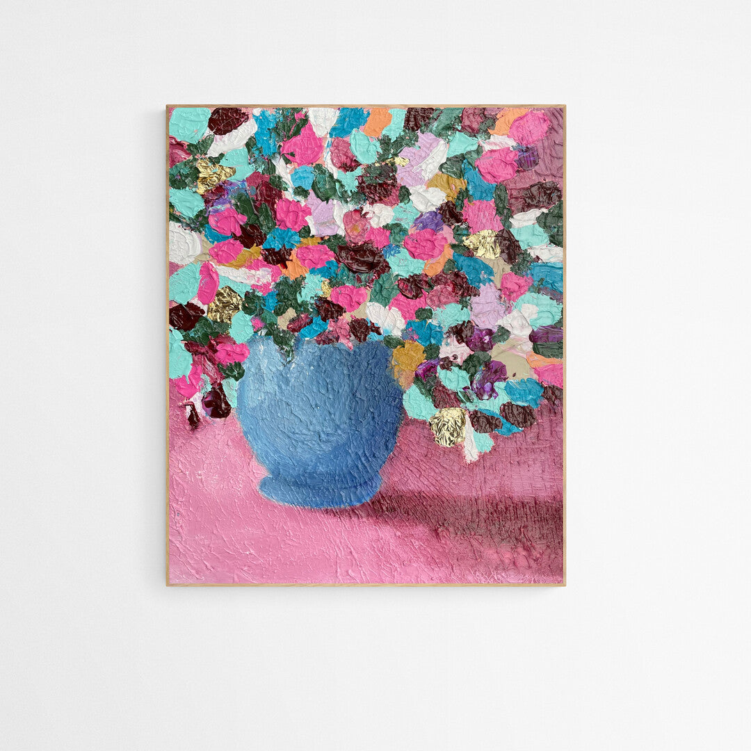 Winter Bouquet of Flowers - Original Acrylic Painting by Rina Kazavchinski