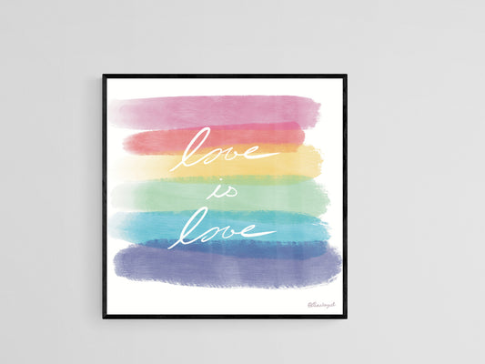 Love is Love Art Print, Pride Painting, LGBTQ, Pride, Gay Flag, Gay Pride, Gay, Queer, Gay Art, Rainbow, Queer art, gay gift, Christmas gift