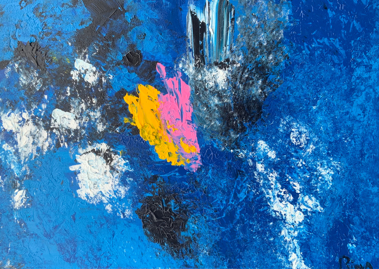 "Pink Ocean Waves" Original Acrylic Painting