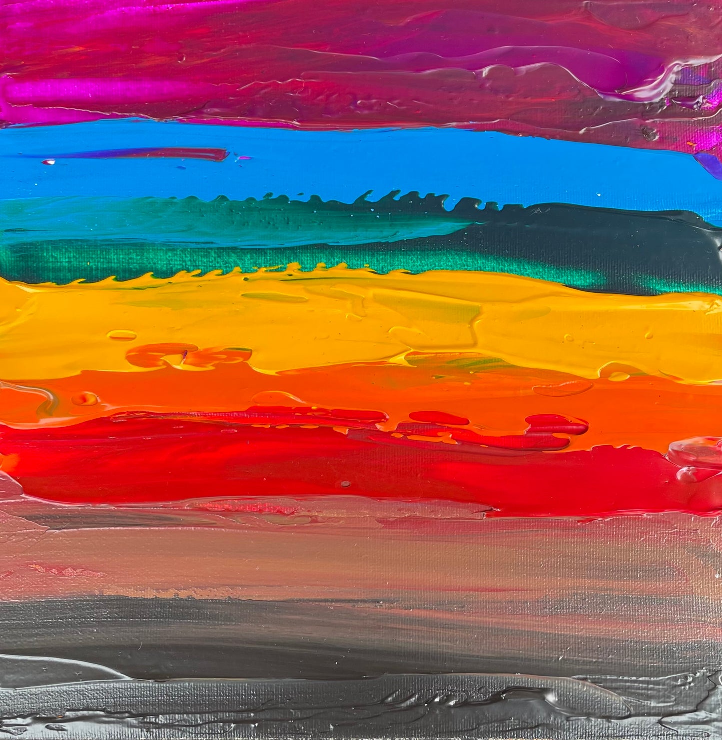 The Philly Rainbow Pride Flag,- Original Acrylic Painting - Pride Queer Art - by Rina Kazavchinski