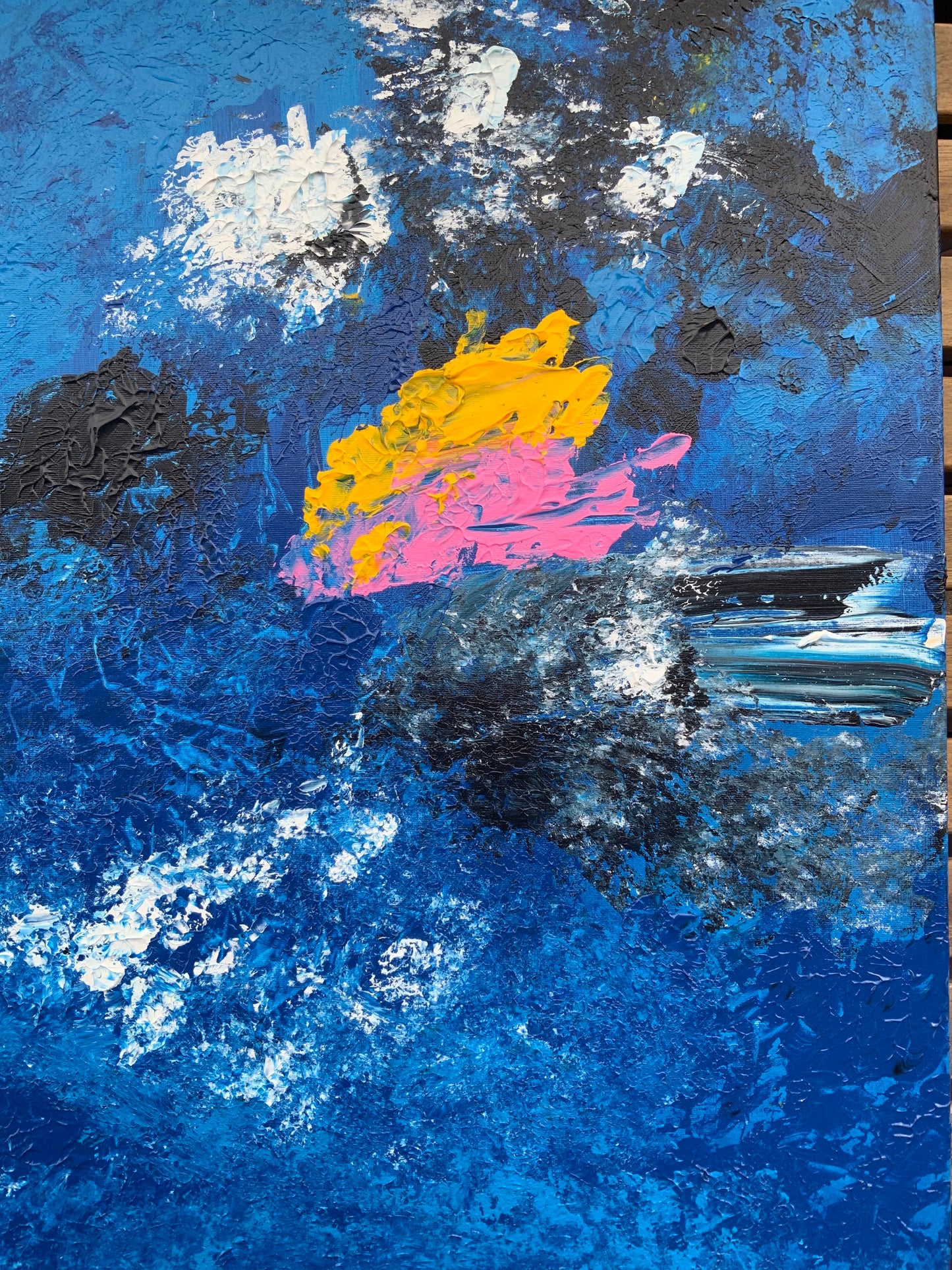 "Pink Ocean Waves" Original Acrylic Painting