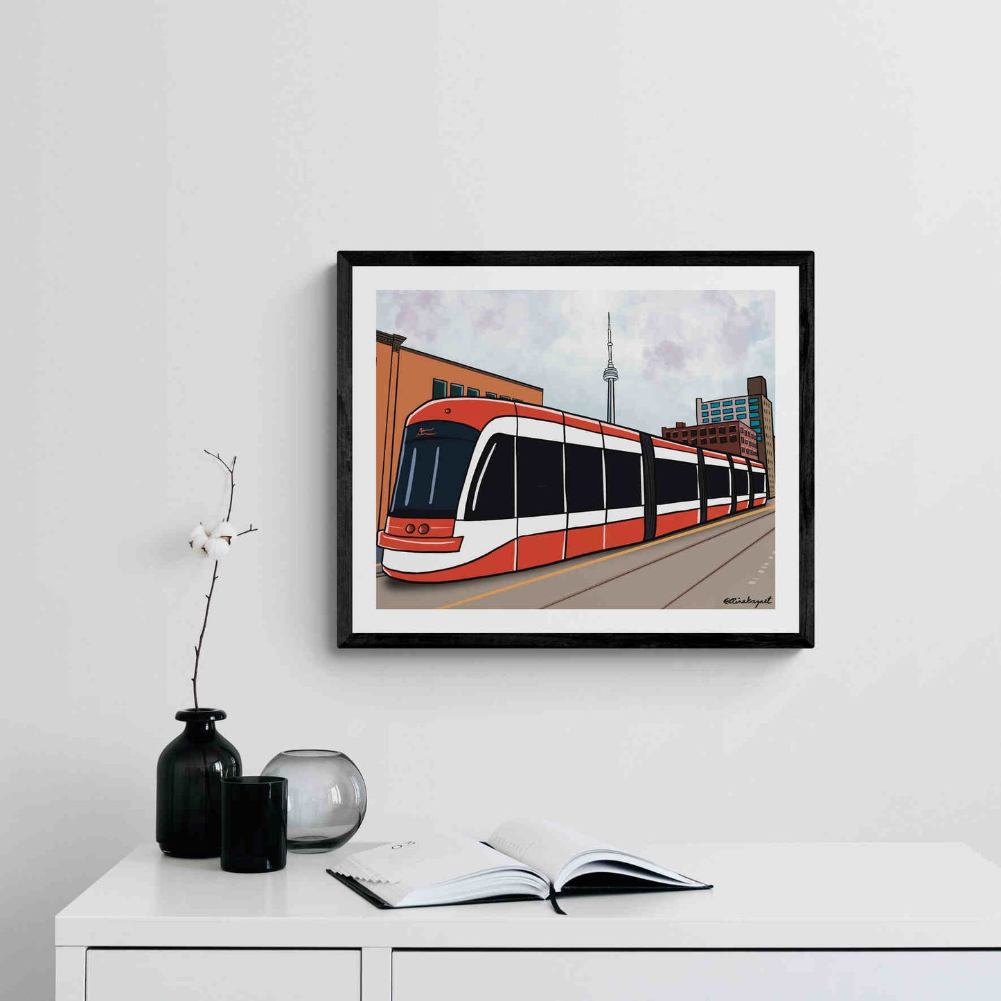 Toronto Streetcar Digital illustration - Toronto TTC Art Print, Toronto Artist, Gift for Toronto Lover