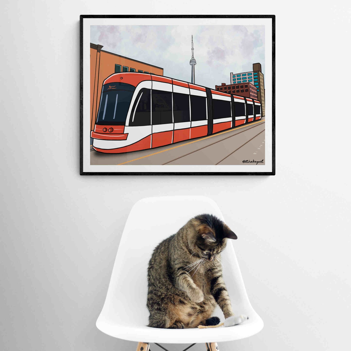 Toronto Streetcar Digital illustration - Toronto TTC Art Print, Toronto Artist, Gift for Toronto Lover