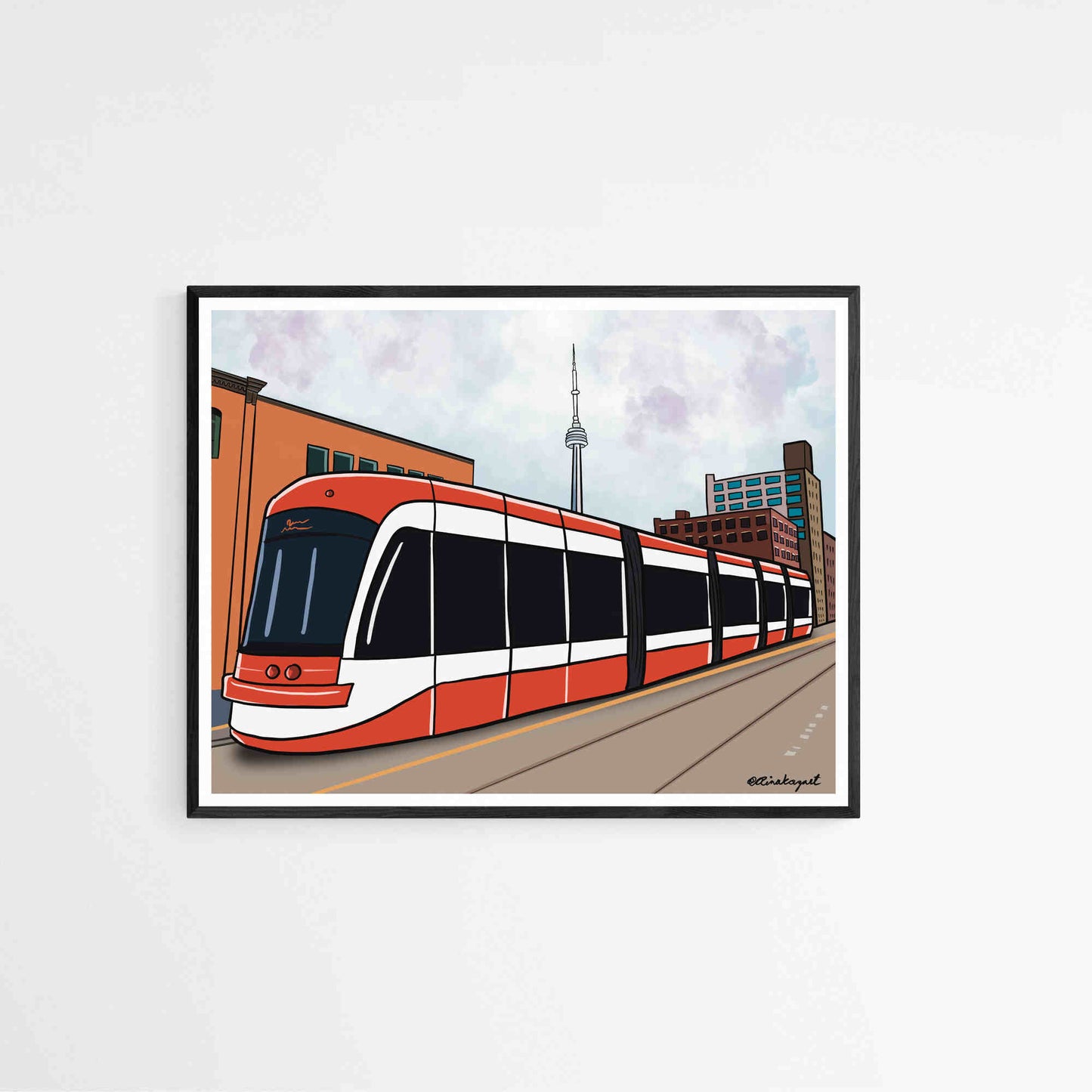 Toronto Streetcar Digital illustration - Toronto TTC Art Print, Toronto Artist, Gift for Toronto Lover