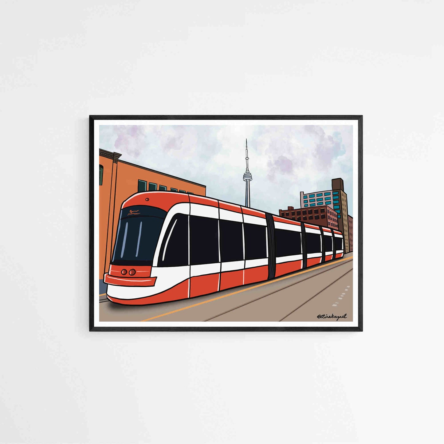 Toronto Streetcar Digital illustration - Toronto TTC Art Print, Toronto Artist, Gift for Toronto Lover