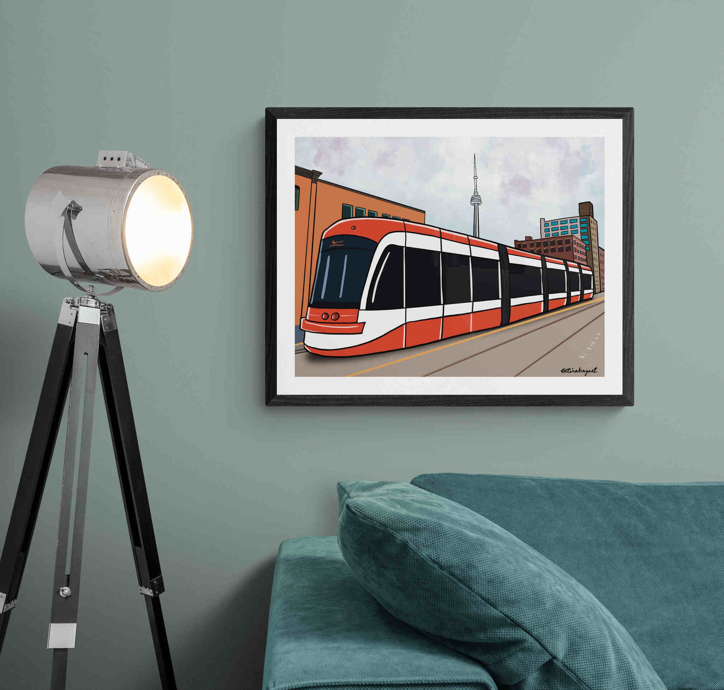 Toronto Streetcar Digital illustration - Toronto TTC Art Print, Toronto Artist, Gift for Toronto Lover