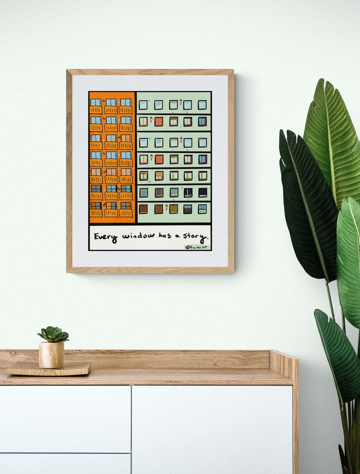 Urban City -  Art Print Giclée - Every Window Has A Story