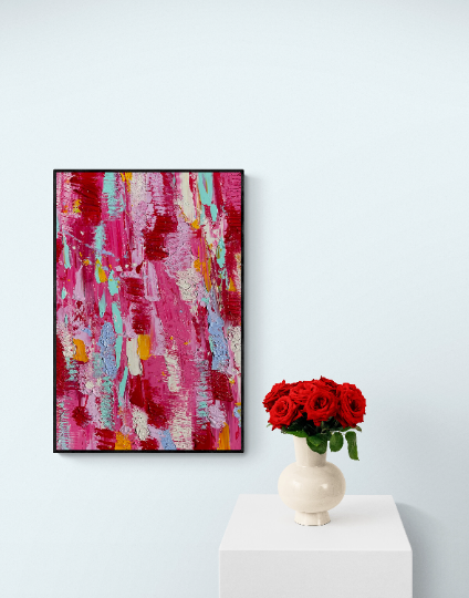 Blooming Home -  Original Abstract Painting by Canadian Abstract Artist Rina Kazavchinski