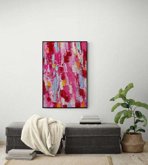 Blooming Home -  Original Abstract Painting by Canadian Abstract Artist Rina Kazavchinski
