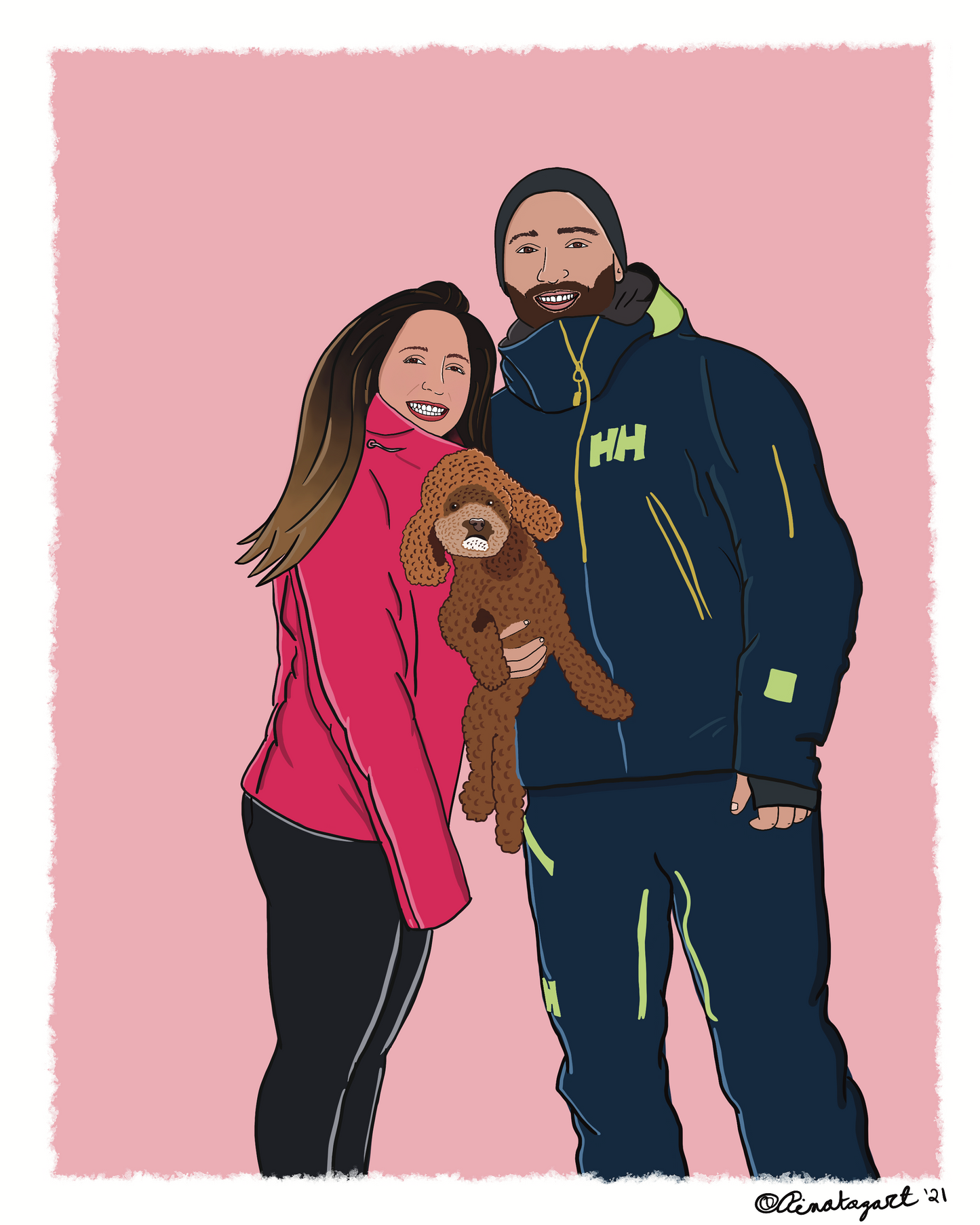 Father's Day Custom Portrait illustration (Cat, Dog, Puppy, Kitty) Anniversary Gift ( Digital Only, print or stretched Canvas)