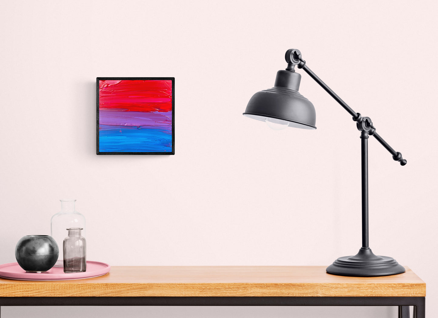 The Painted Bi Flag  - Original Acrylic Painting - Pride Queer Art - by Rina kazavchinski