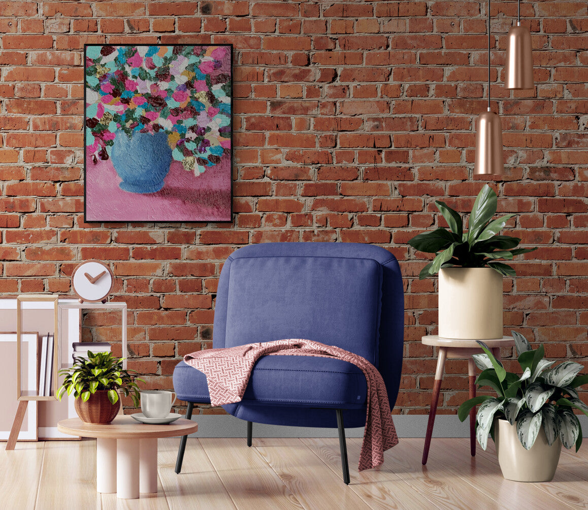 Winter Bouquet of Flowers - Original Acrylic Painting by Rina Kazavchinski