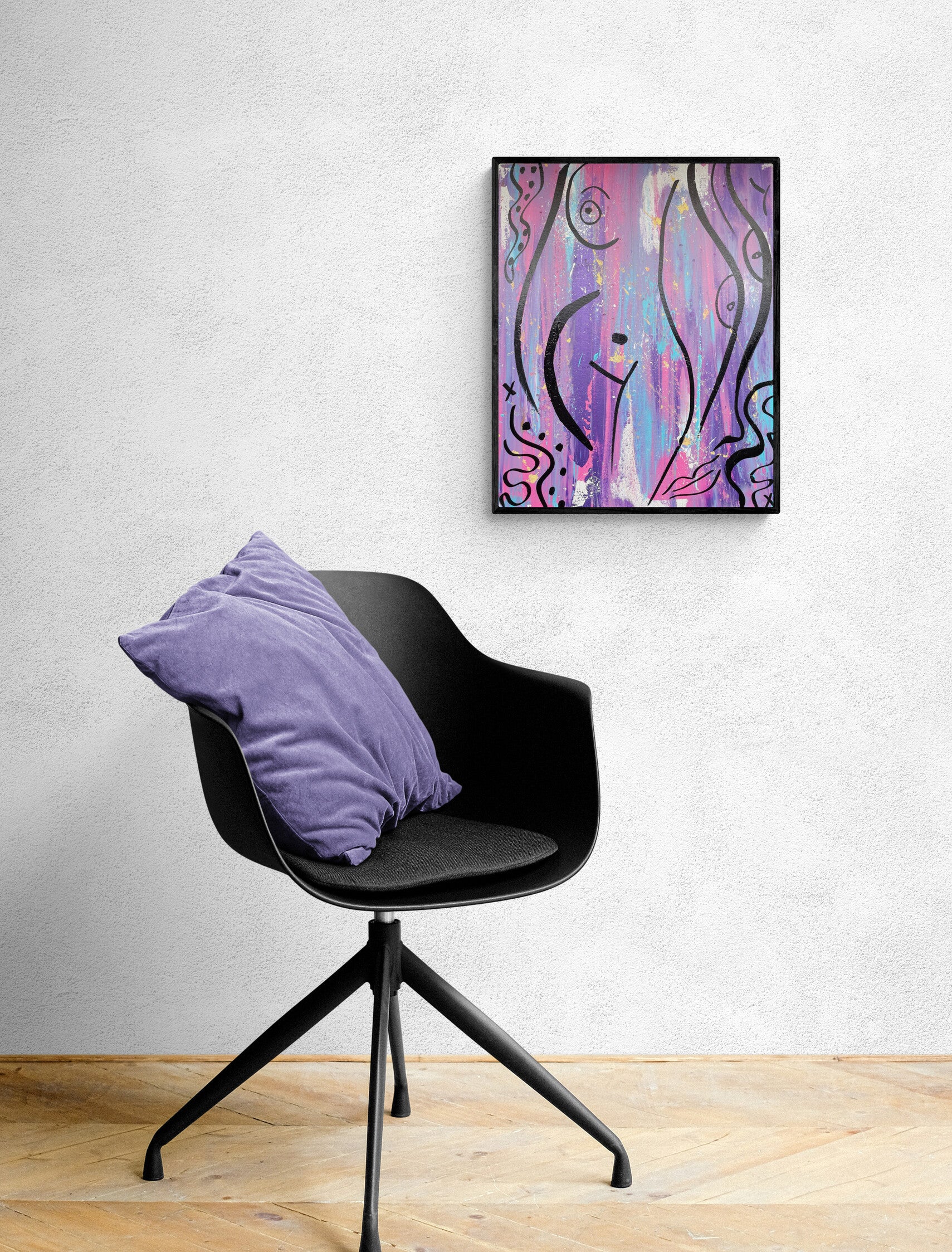 Nude Abstract Art "The Bi Eye" - Original Acrylic Painting by Canadian Artist Rina Kazavchinski