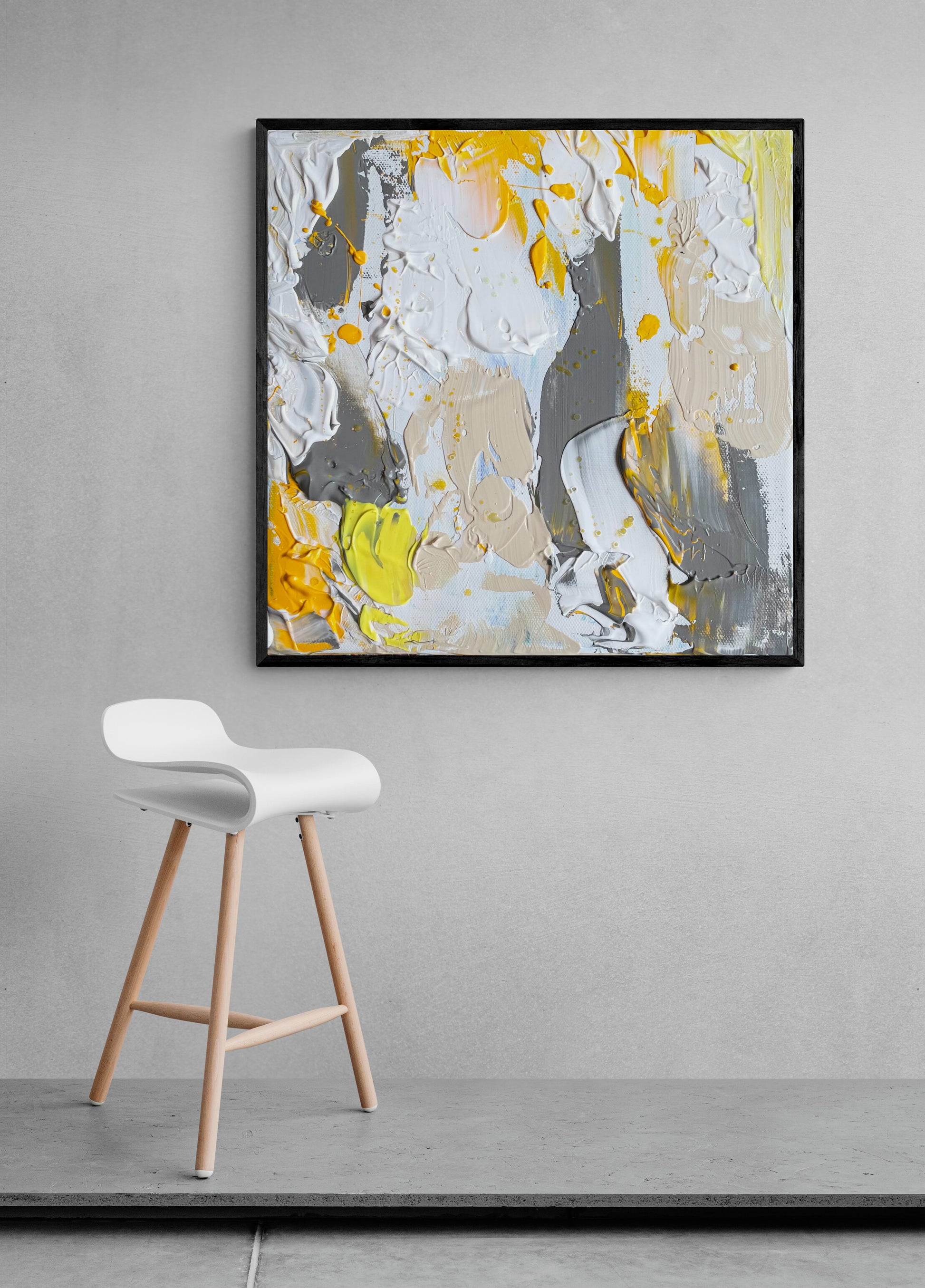 Yelow Hope Abstract Painting by Canadian Abstract Artist Rina Kazavchinski