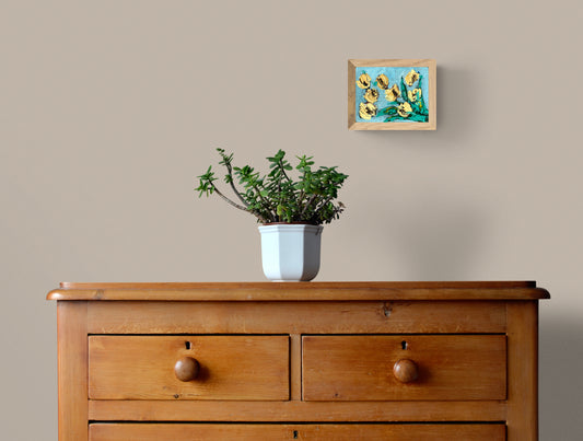 "Turquoise Blossom"-  - Original Acrylic Floral Painting