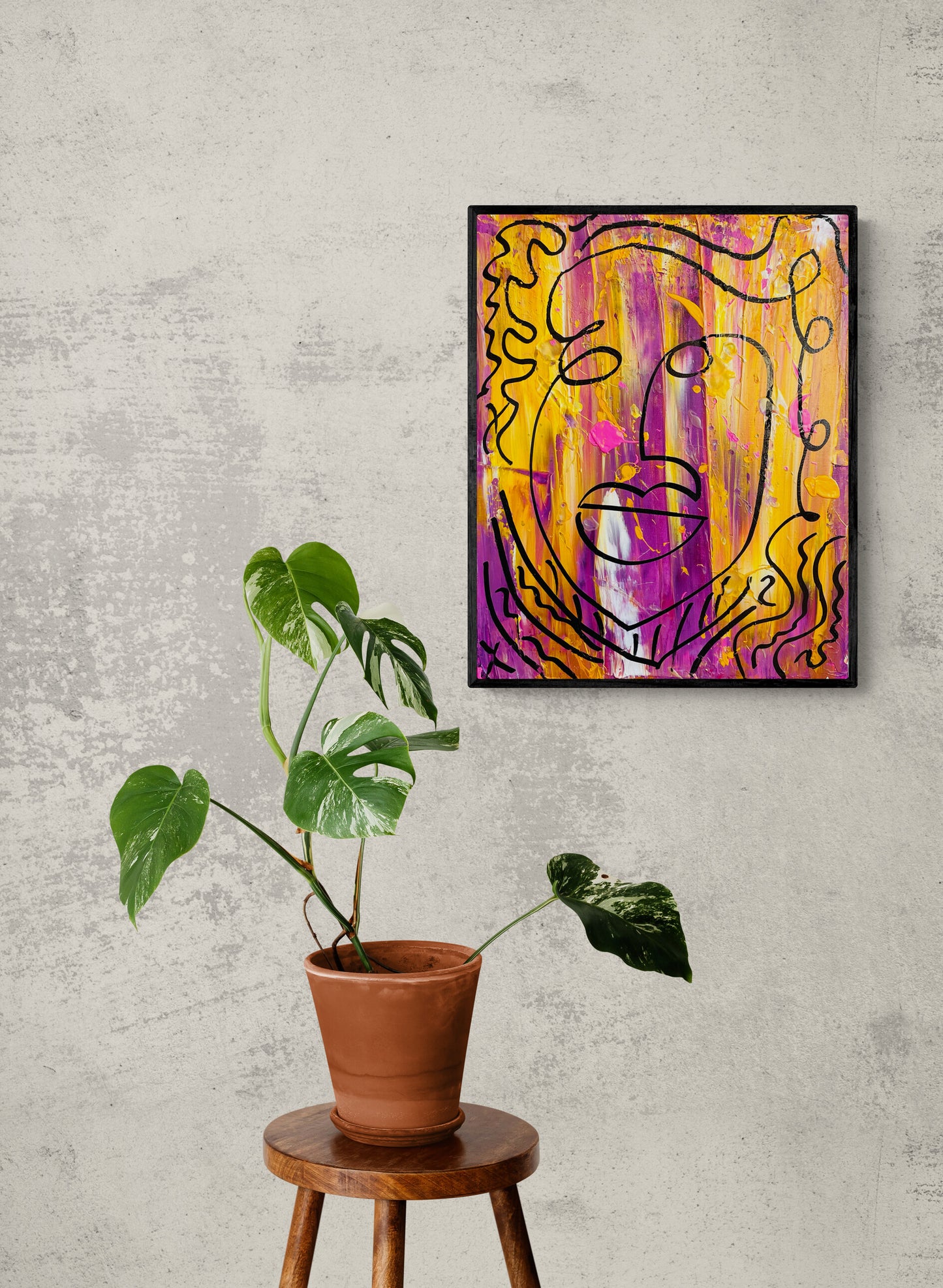 "Two Faced Cherry" - Original Acrylic Painting by Canadian Artist Rina Kazavchinski