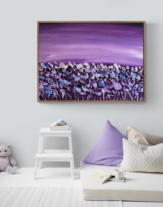 "Purple Poppy Fields" - Original Acrylic Floral Painting