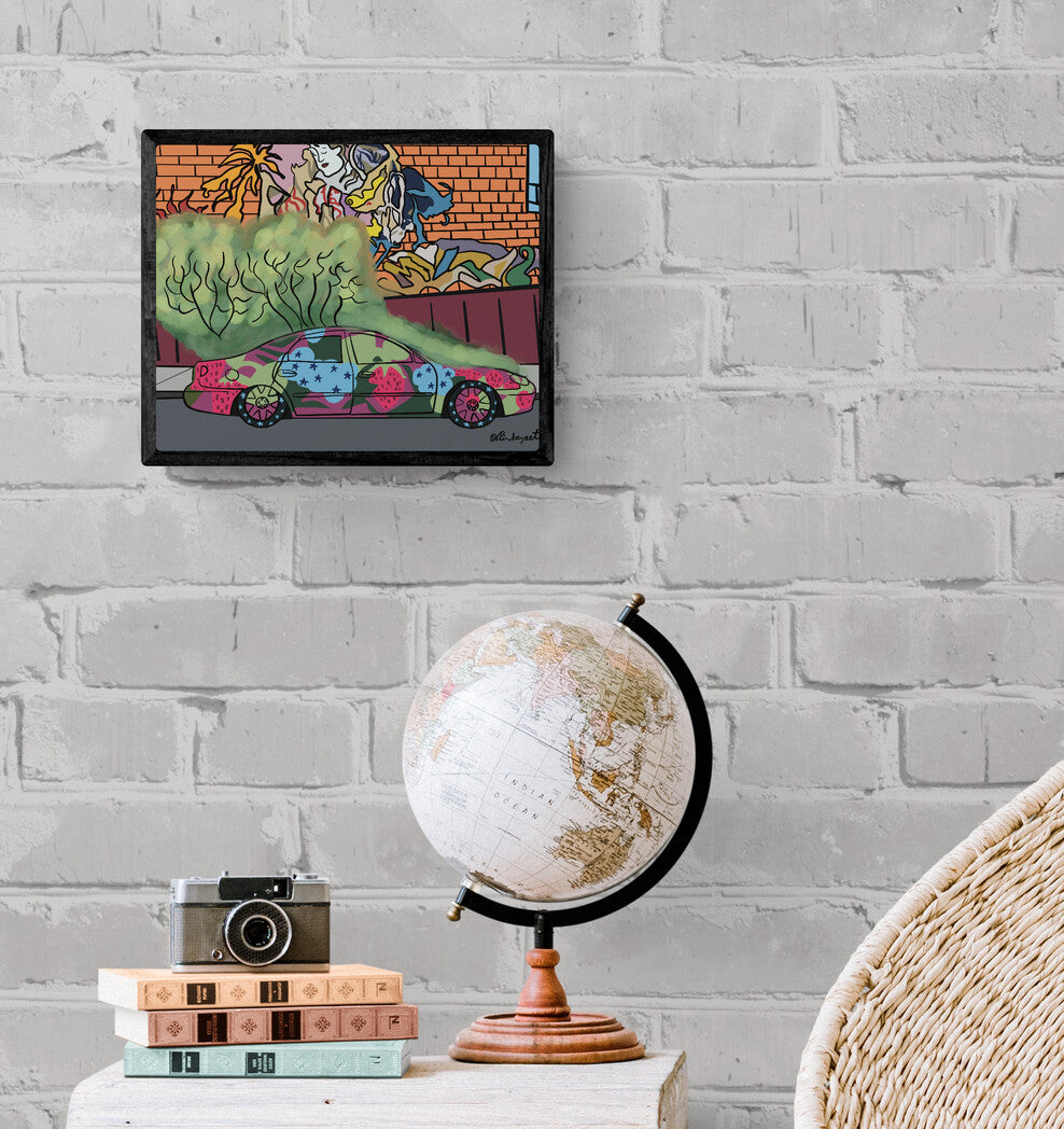 Kensington Market Toronto Car  - Art Print Giclée by Rina Kazavchinski