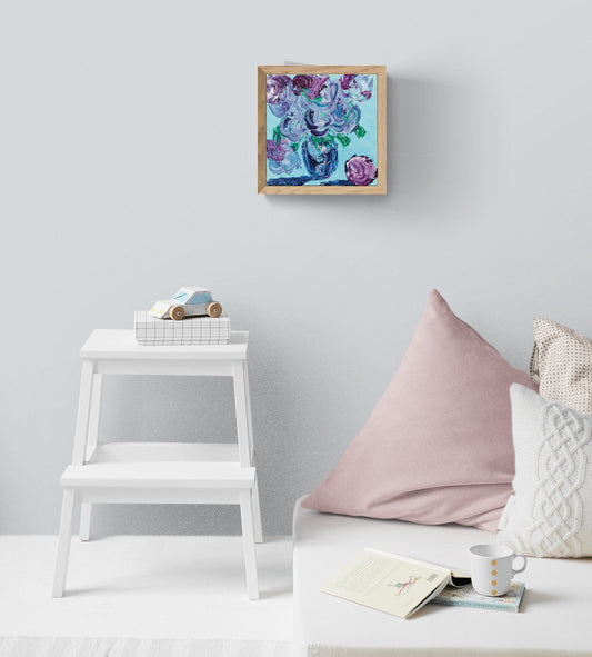 "Lilac Crystal Vase" -  Original Acrylic Painting