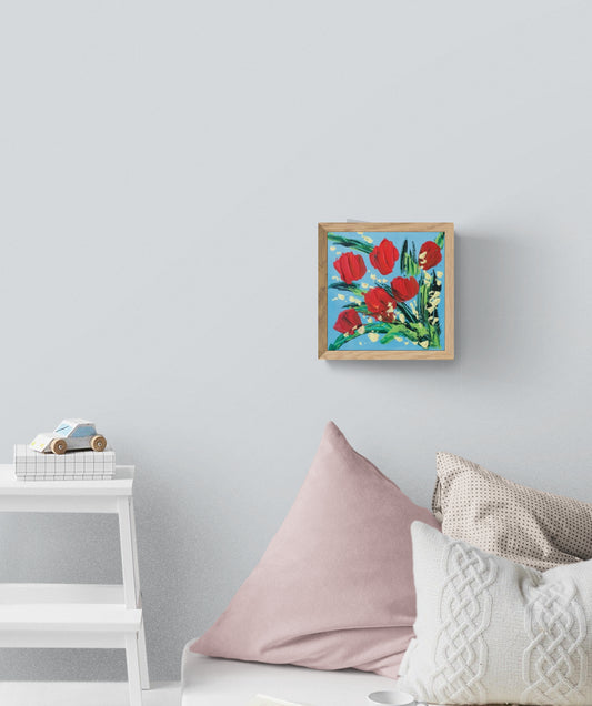 "Poppy Love" -  Original Acrylic Floral Painting