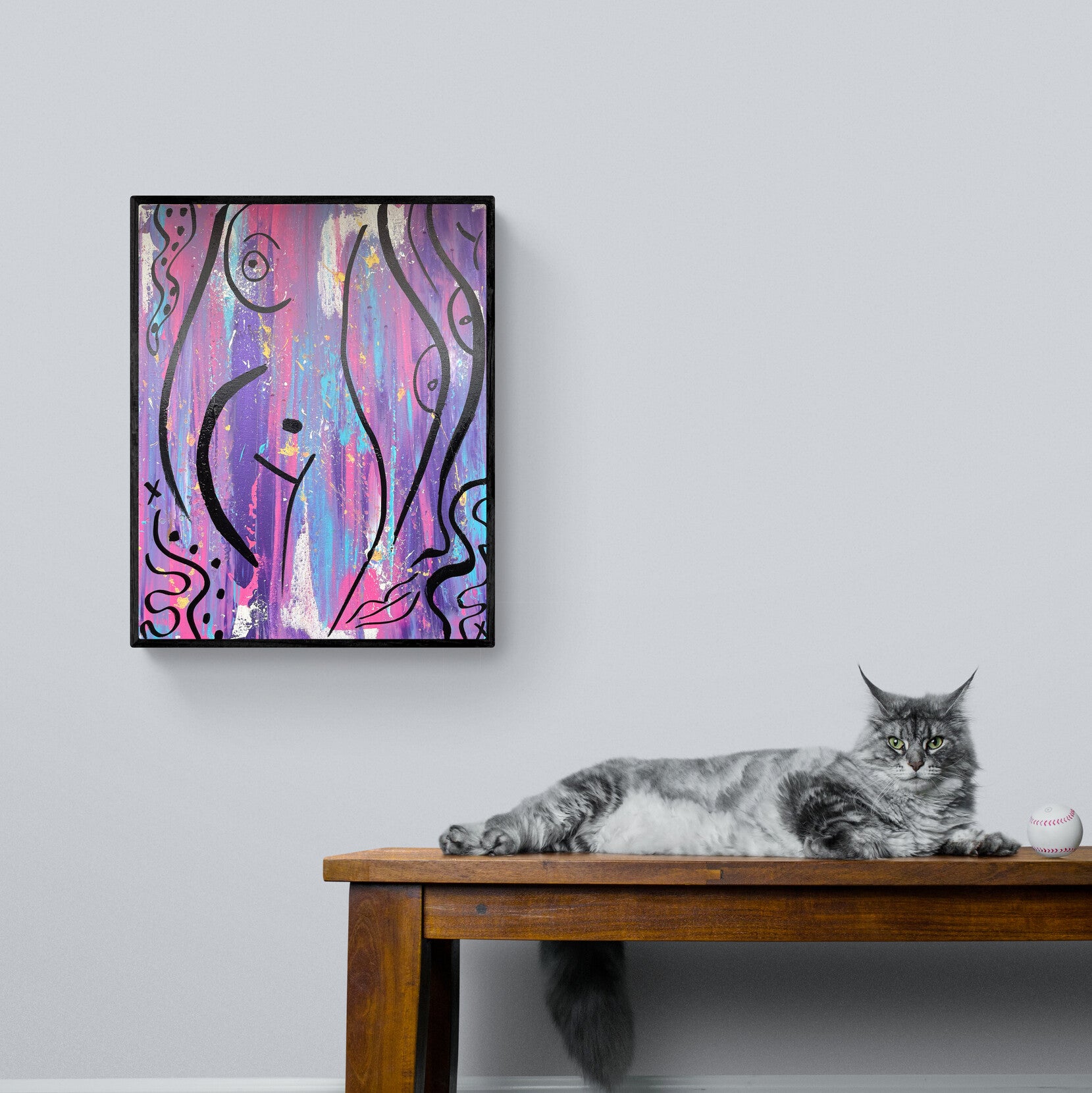 Nude Abstract Art "The Bi Eye" - Original Acrylic Painting by Canadian Artist Rina Kazavchinski