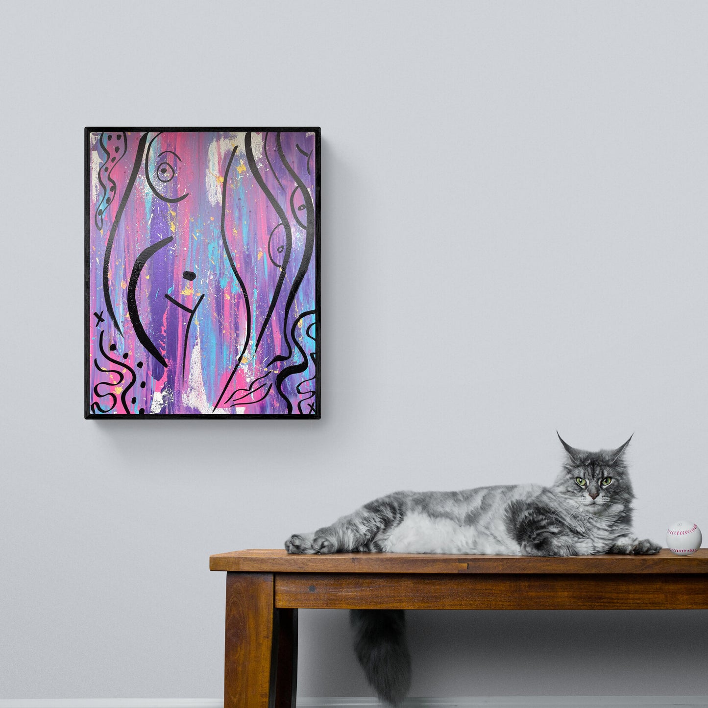 Nude Abstract Art "The Bi Eye" - Original Acrylic Painting by Canadian Artist Rina Kazavchinski