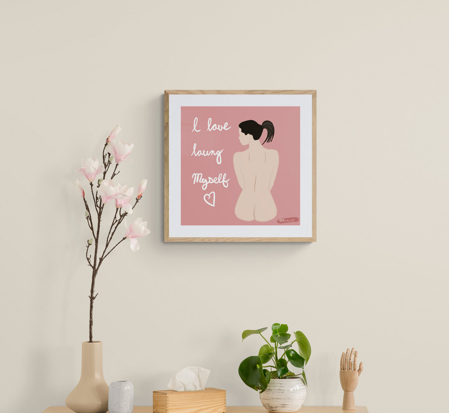 Self Love Art Print Quote, Feminist Modern Art - Art Print Nude Digital Print Giclée