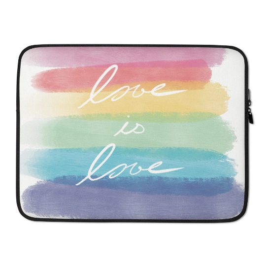 Love is Love Laptop Case, LGBTQ Gift, Rainbow Lover Gift, Gay Pride Merch, Rainbow Laptop Case, 13 inch laptop case, 15 inch laptop case