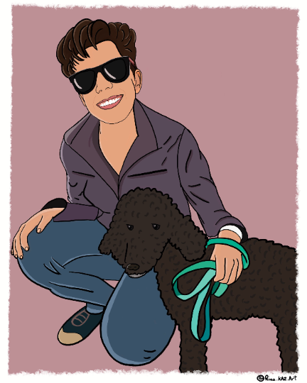 Father's Day Custom Portrait illustration (Cat, Dog, Puppy, Kitty) Anniversary Gift ( Digital Only, print or stretched Canvas)