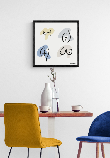 Boobs, Butt, Line Art, Nude Funny Boobies, Boobs Print, Feminist Art, Feminist illustration, Line Art Print, Body Sketch, Nude Curvy Woman Print