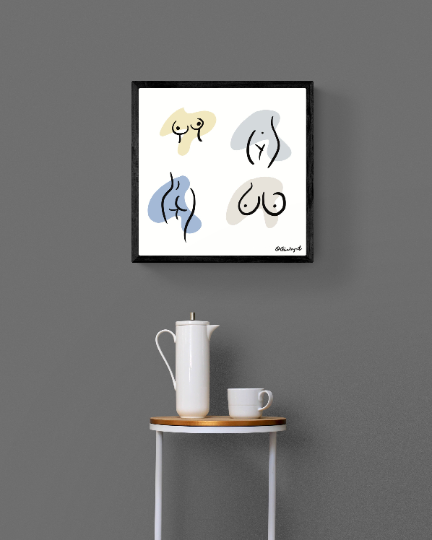 Boobs, Butt, Line Art, Nude Funny Boobies, Boobs Print, Feminist Art, Feminist illustration, Line Art Print, Body Sketch, Nude Curvy Woman Print