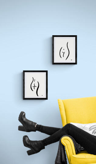 Body Positive Line Art, Bum Waist Nude Art, Female Figure Art Print, Minimalist Wall Art, Boob Art Print, Curvy Art Poster, Line Drawing