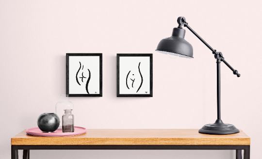 Body Positive Line Art, Curvy Front Nude Art, Female Figure Art Print, Minimalist Wall Art, Boob Art Print, Curvy Art Poster, Line Drawing