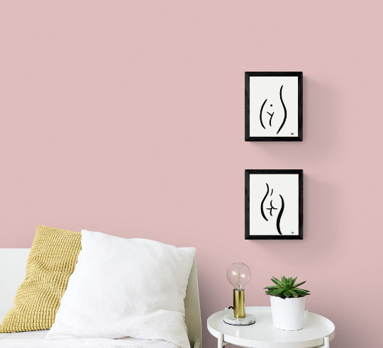 Body Positive Line Art, Set of Two Prints, Female Figure Art Print, Minimalist Wall Art, Boob Art Print, Curvy Art Poster, Line Drawing