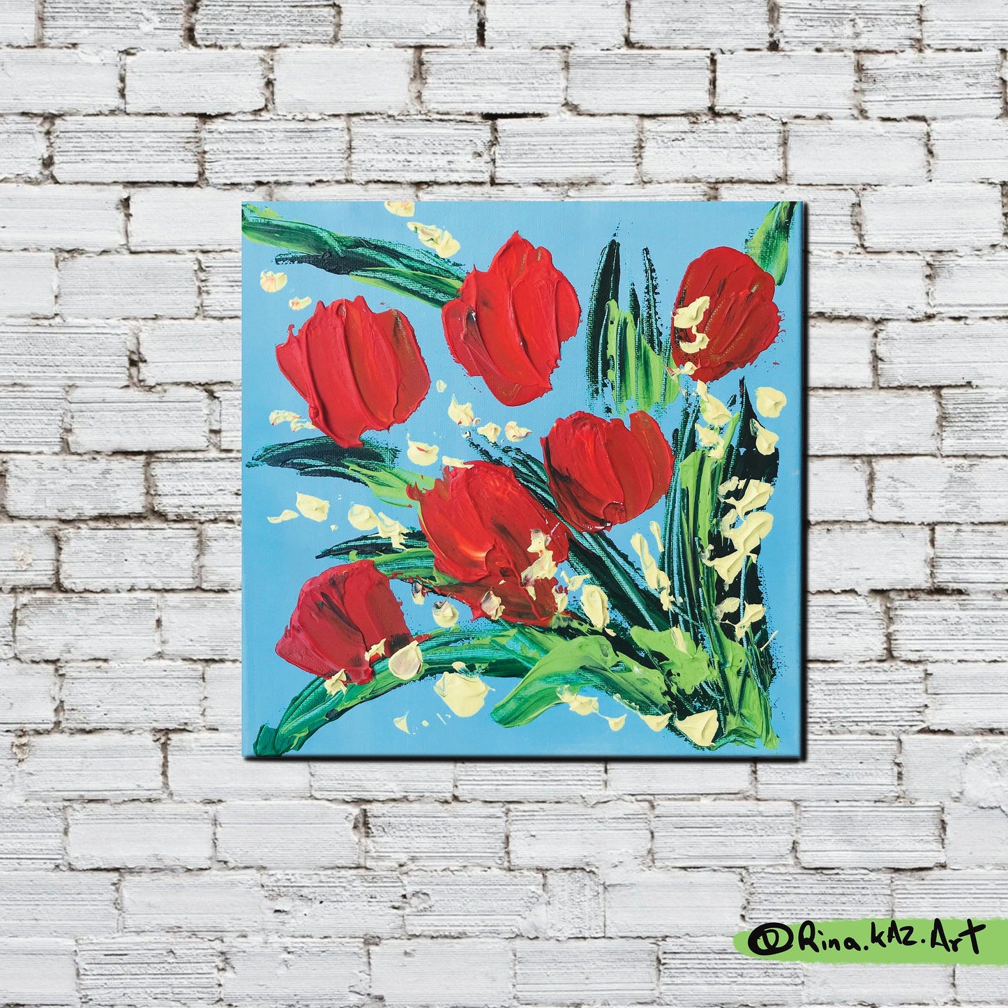 "Poppy Love" -  Original Acrylic Floral Painting