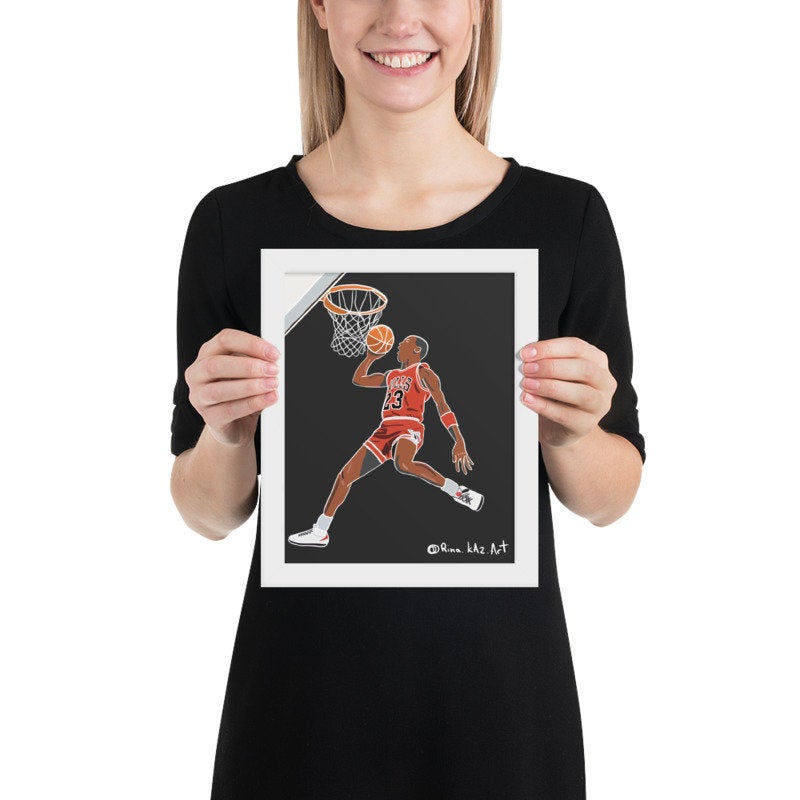 Michael Jordan Jumpan Art Print Giclée