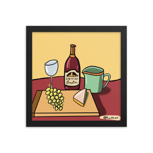 Wine and Cheese -  Art Print Giclée