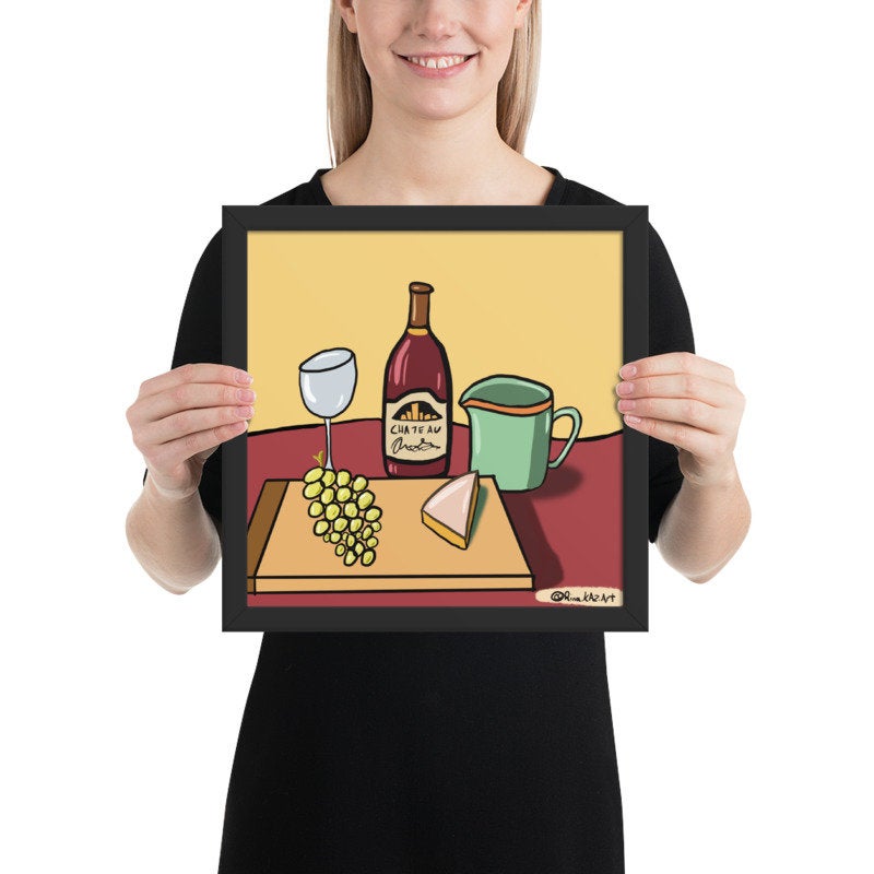 Wine and Cheese -  Art Print Giclée