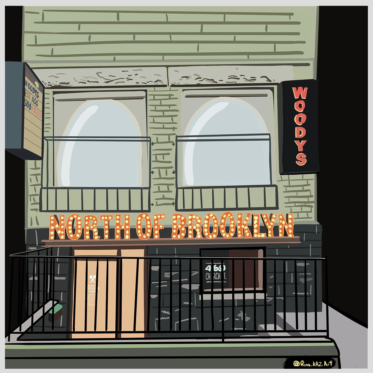 North of Brookyn Toronto Gay Village Art Print Giclée